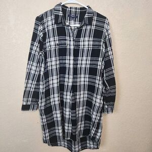 Madewell Blue and White Plaid Shirt Dress Small (5074)